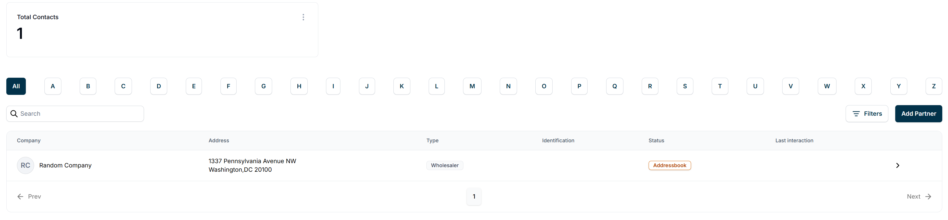 CARO Trading Partner Account Settings