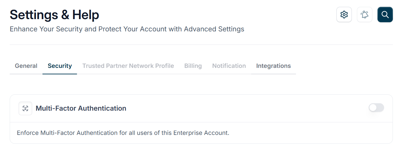 CARO Trading Partner Account Settings